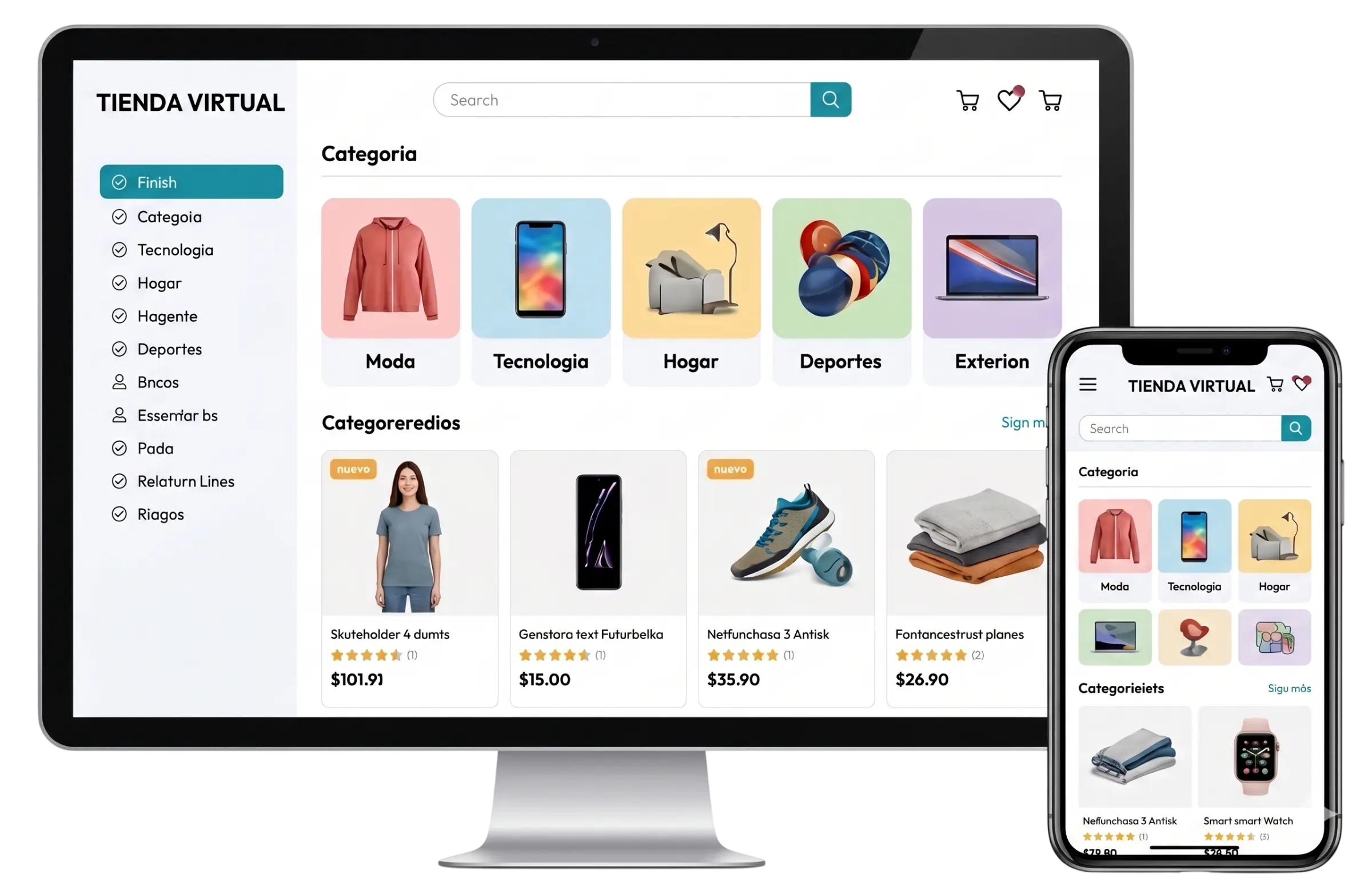 Tienda Virtual - Desktop y Móvil