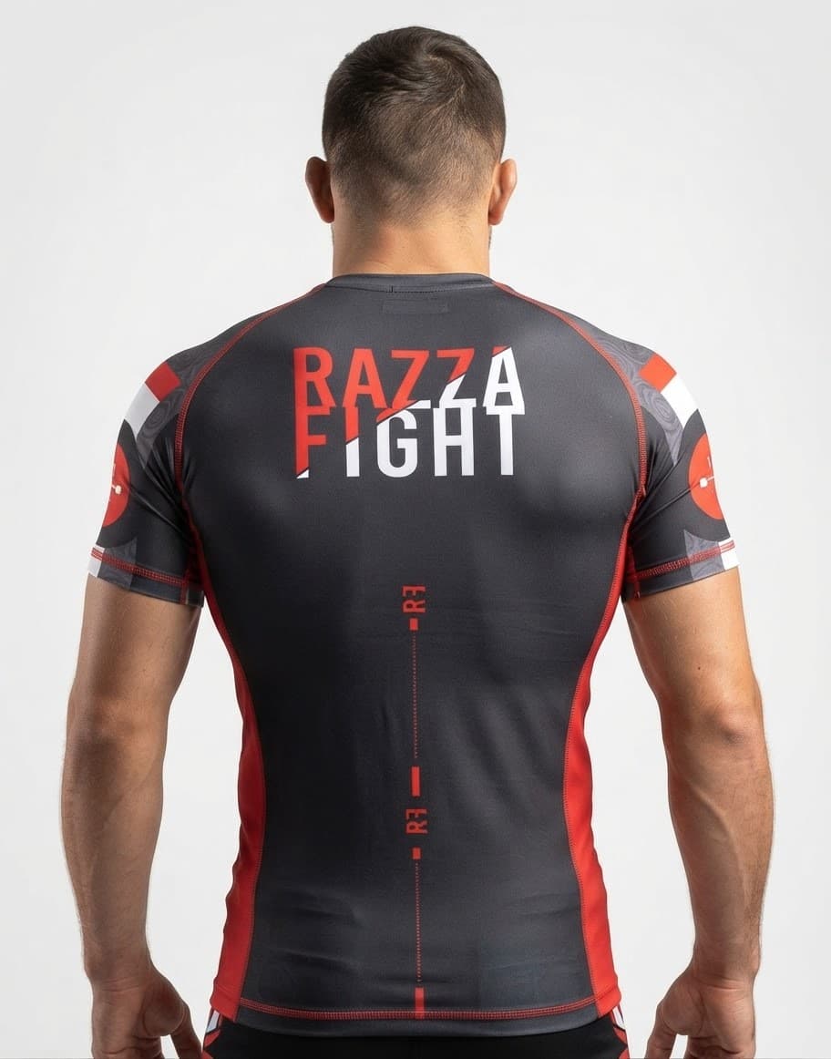 Rashguard manga corta negro/plomo - image 2