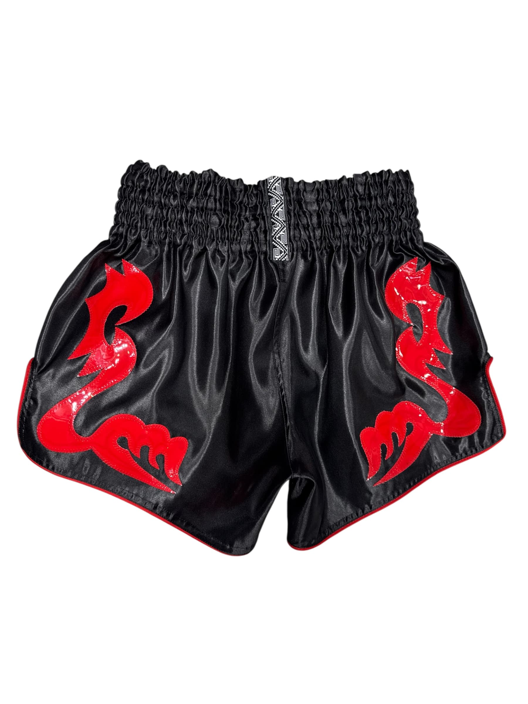 Shorts de Muay Thai 🥊 Negro con aplicación rojo - image 5